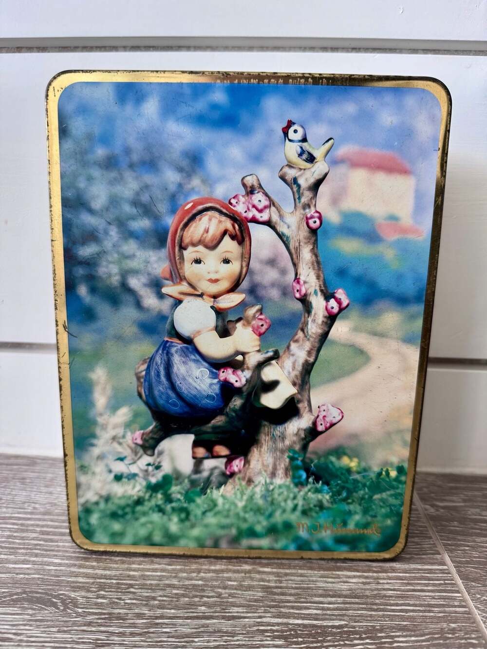 Vintage M.J. Hummel Apple Tree Girl Metal Tin Box